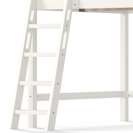 Solid Wood Beige Loft Bed with Ladders | OROA Kids