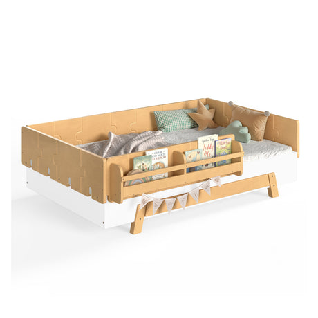 Solid Wood Montessori Twin Bed and Bookshelves | OROA Kids