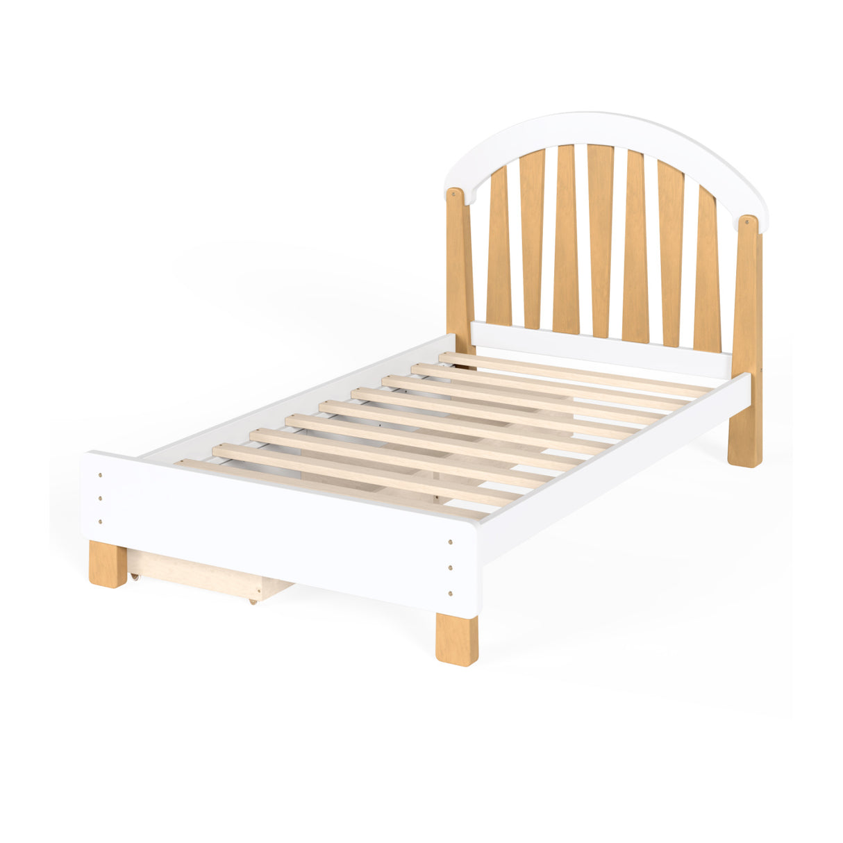 White Twin Platform Bed with Storage | OROA Kids