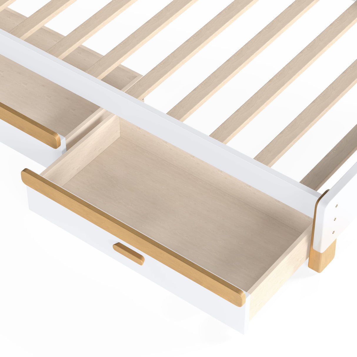 White Twin Platform Bed with Storage | OROA Kids