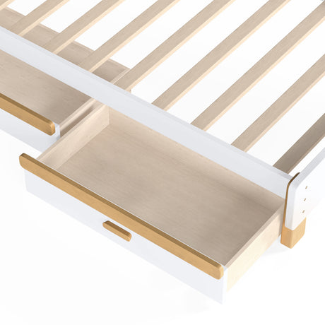 White Twin Platform Bed with Storage | OROA Kids