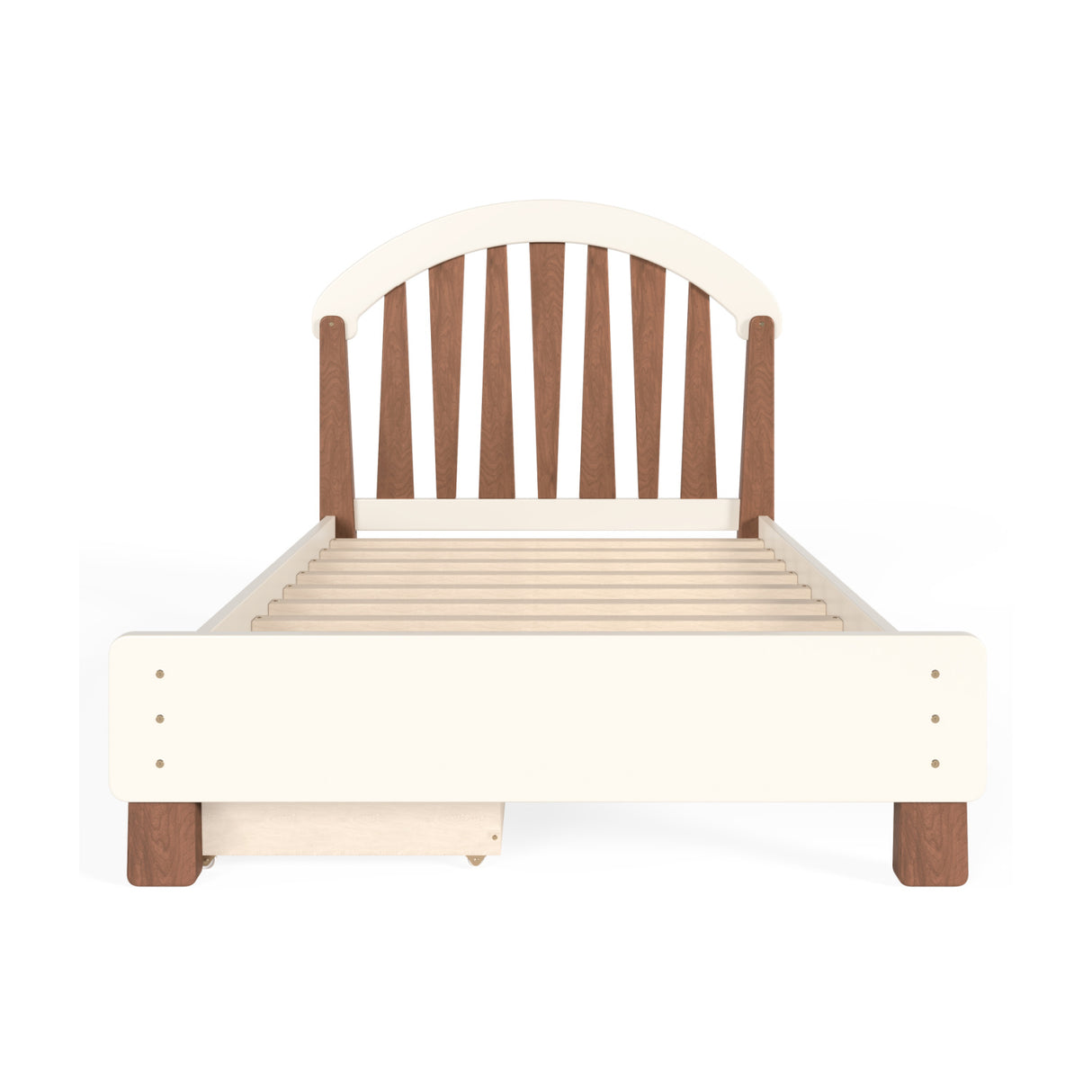 Beige Twin Platform Bed with Storage | OROA Kids