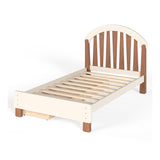 Beige Twin Platform Bed with Storage | OROA Kids