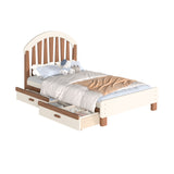 Beige Twin Platform Bed with Storage | OROA Kids