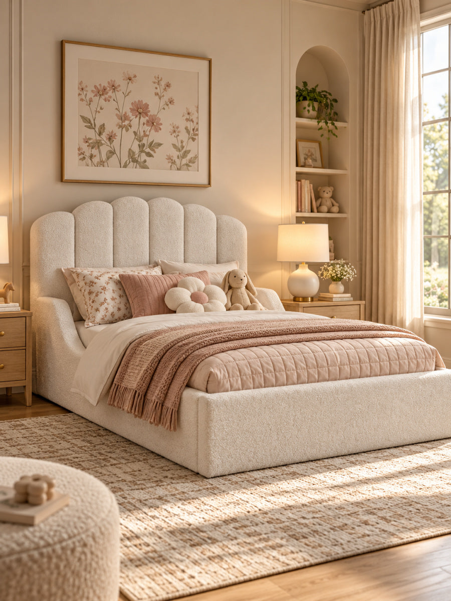 Modern European furniture - Teddy Fabric Upholstered Full Bed - www.oroa.com