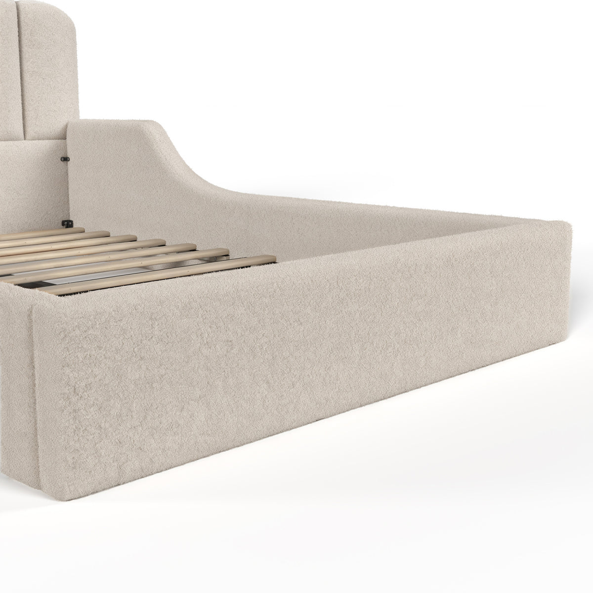 Full Teddy Fabric Upholstered Floor Bed| OROA Kids