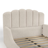 Full Teddy Fabric Upholstered Floor Bed| OROA Kids
