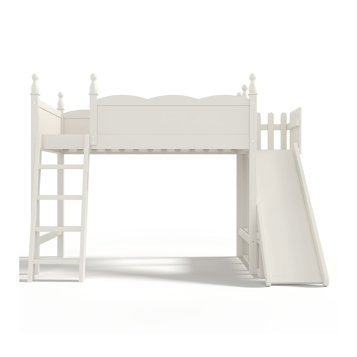 Twin Loft Bed with Storage Shelves and Wardrobe | OROA Kids