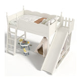 Twin Loft Bed with Storage Shelves and Wardrobe | OROA Kids