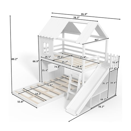 Twin Full House Bunk Bed | OROA Kids