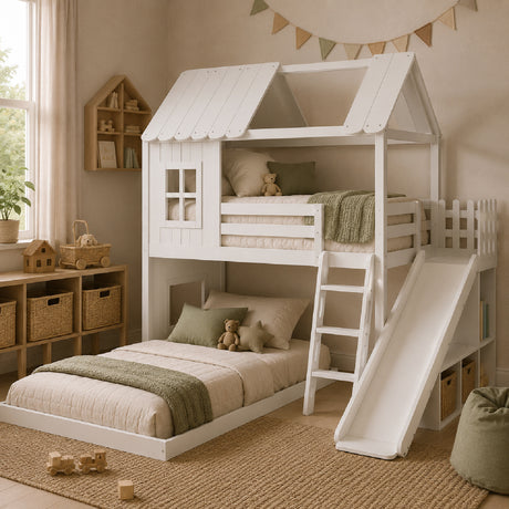 Twin Full House Bunk Bed | OROA Kids