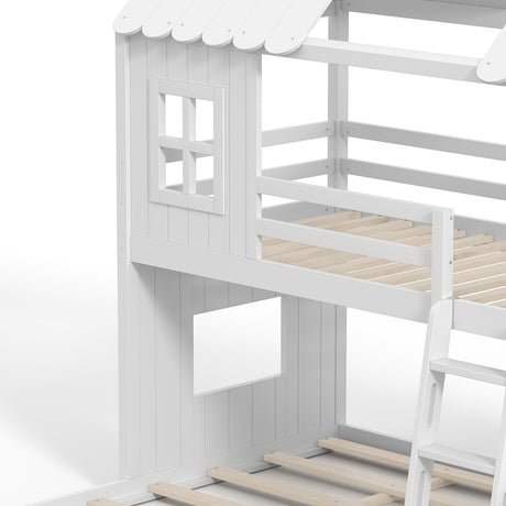 Twin Full House Bunk Bed | OROA Kids