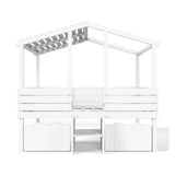 White Full House Loft Bed with Stairs and Storage Drawers | OROA Kids