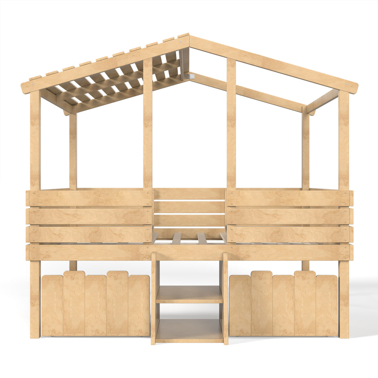 Full House Low Loft Bed with Stairs and Drawers | OROA Kids