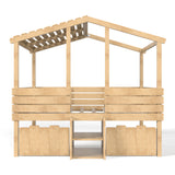 Full House Low Loft Bed with Stairs and Drawers | OROA Kids