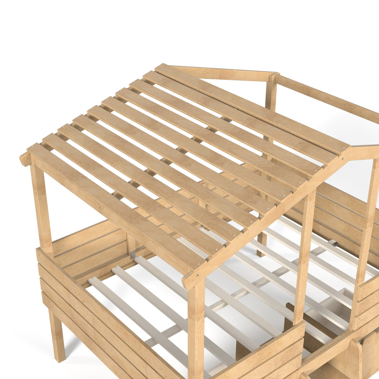 Full House Low Loft Bed with Stairs and Drawers | OROA Kids