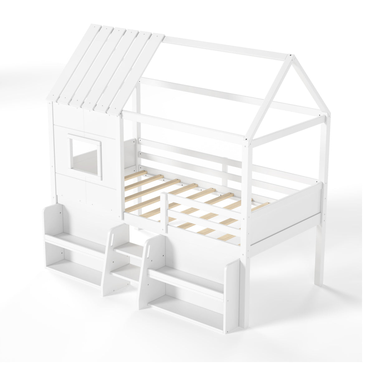 Twin Size Loft Bed with Playhouse | OROA Kids