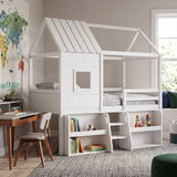 Twin Size Loft Bed with Playhouse | OROA Kids