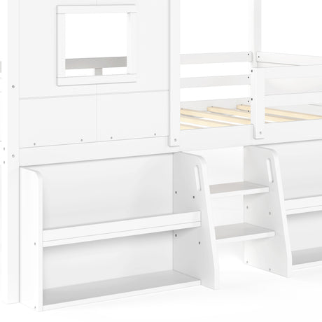 Twin Size Loft Bed with Playhouse - OROA Kids - view 11