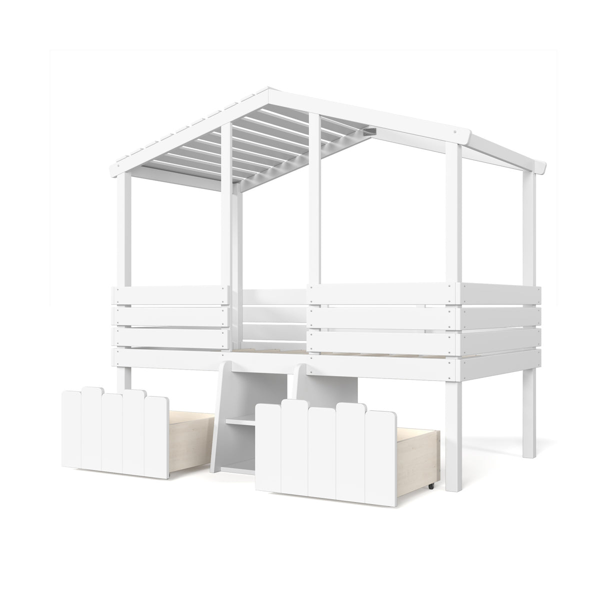 Twin House Loft Bed with Cute Stairs | OROA Kids