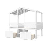 Twin House Loft Bed with Cute Stairs | OROA Kids