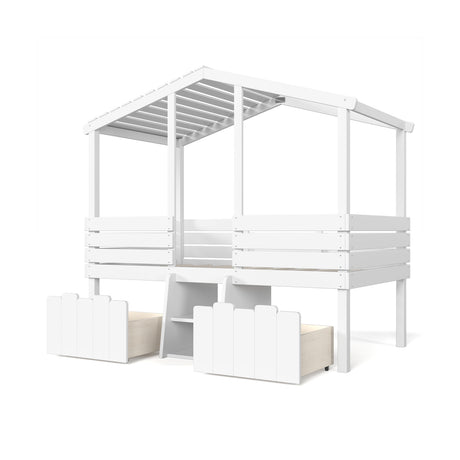 Twin House Loft Bed with Cute Stairs | OROA Kids