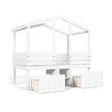 Twin House Loft Bed with Cute Stairs | OROA Kids