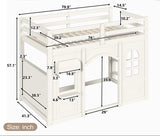 Twin Kids Playhouse Loft Bed with Storage Shelves | OROA Kids