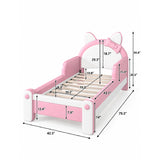 Pink & White Twin Cat Shaped Bed | OROA Kids