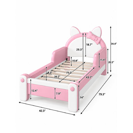Modern European furniture - Pink & White Twin Cat Shaped Bed - www.oroa.com