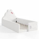 White Twin Size Upholstered Floor Bed | OROA Kids