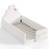 White Twin Size Upholstered Floor Bed | OROA Kids