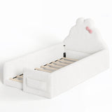White Twin Size Upholstered Floor Bed | OROA Kids