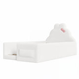 White Twin Size Upholstered Floor Bed | OROA Kids