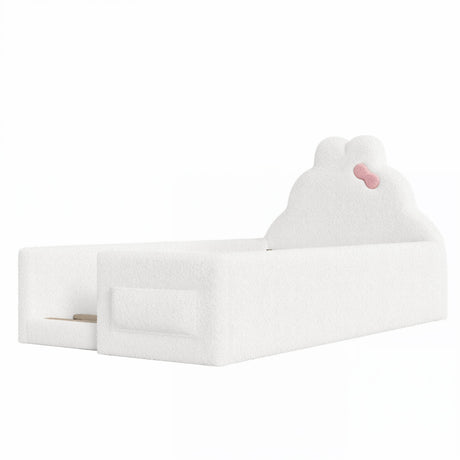 Modern European furniture - White Twin Size Upholstered Floor Bed - www.oroa.com