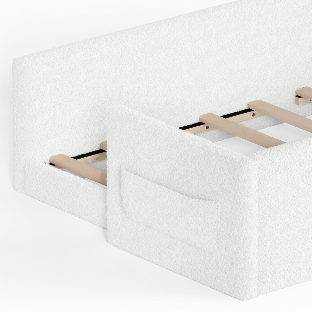 White Twin Size Upholstered Floor Bed | OROA Kids