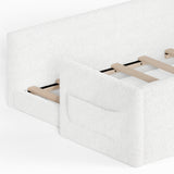 White Twin Size Upholstered Floor Bed | OROA Kids
