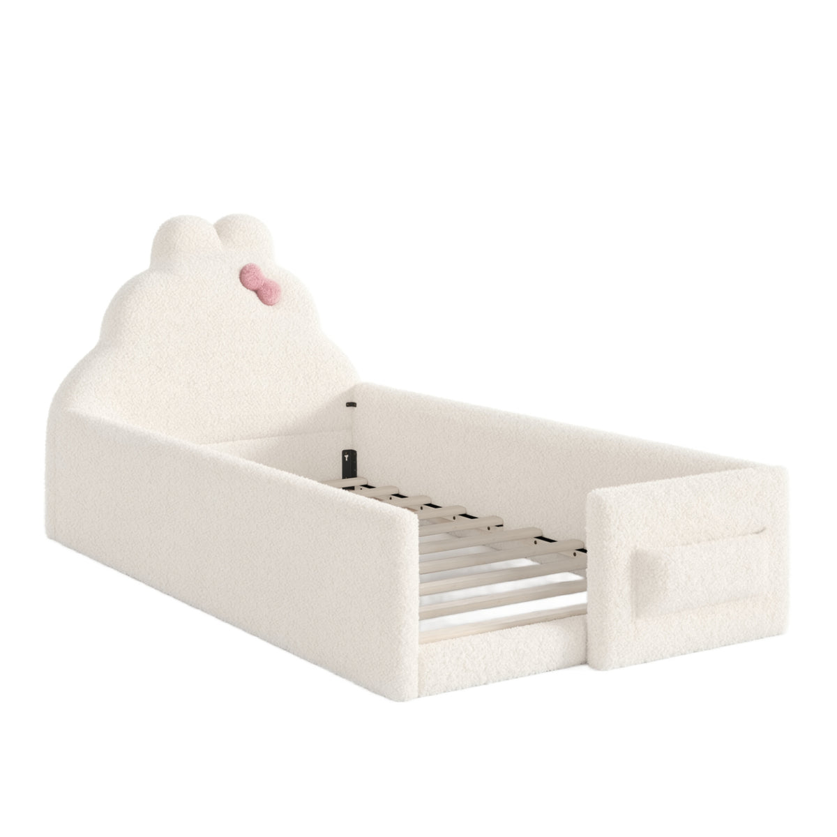 Twin Soft Padded Upholstered Kids Floor Bed - OROA Kids - view 3