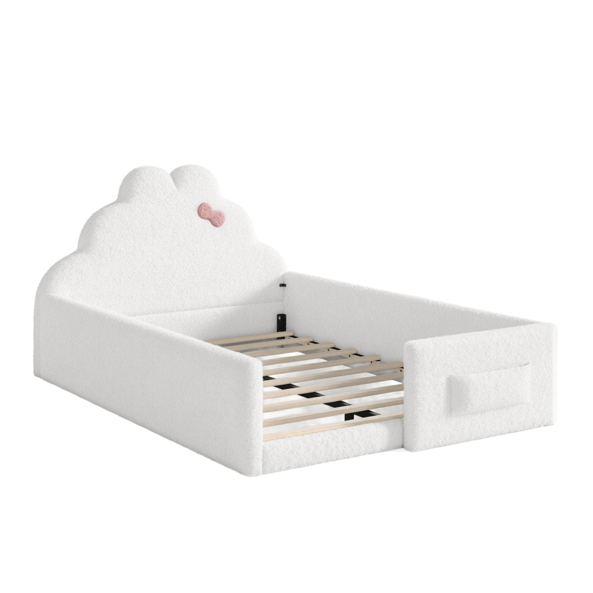 Full Soft Padded Upholstered Kids Floor Bed - OROA Kids - view 1