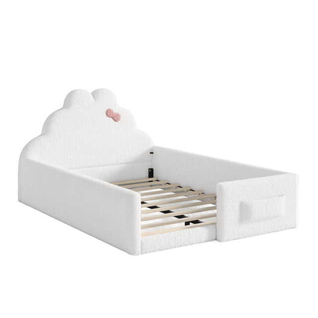 Full Soft Padded Upholstered Kids Floor Bed - OROA Kids - view 1