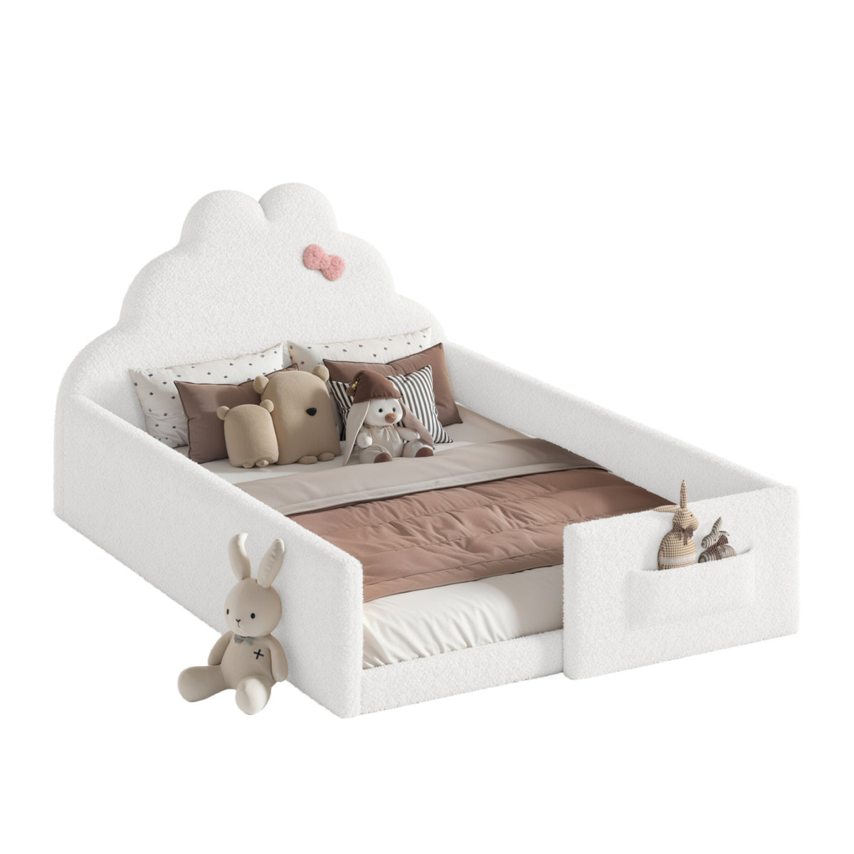 Full Soft Padded Upholstered Kids Floor Bed - OROA Kids - view 7