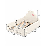 Beige Upholstered Floor Bed | OROA Kids