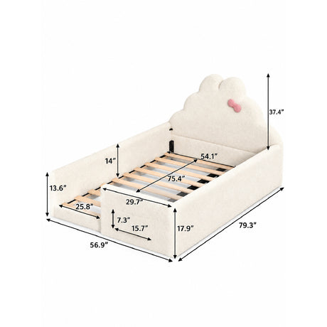 Modern European furniture - Beige Upholstered Floor Bed - www.oroa.com