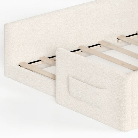 Modern European furniture - Beige Upholstered Floor Bed - www.oroa.com