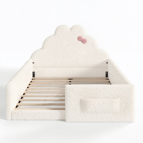 Modern European furniture - Beige Upholstered Floor Bed - www.oroa.com