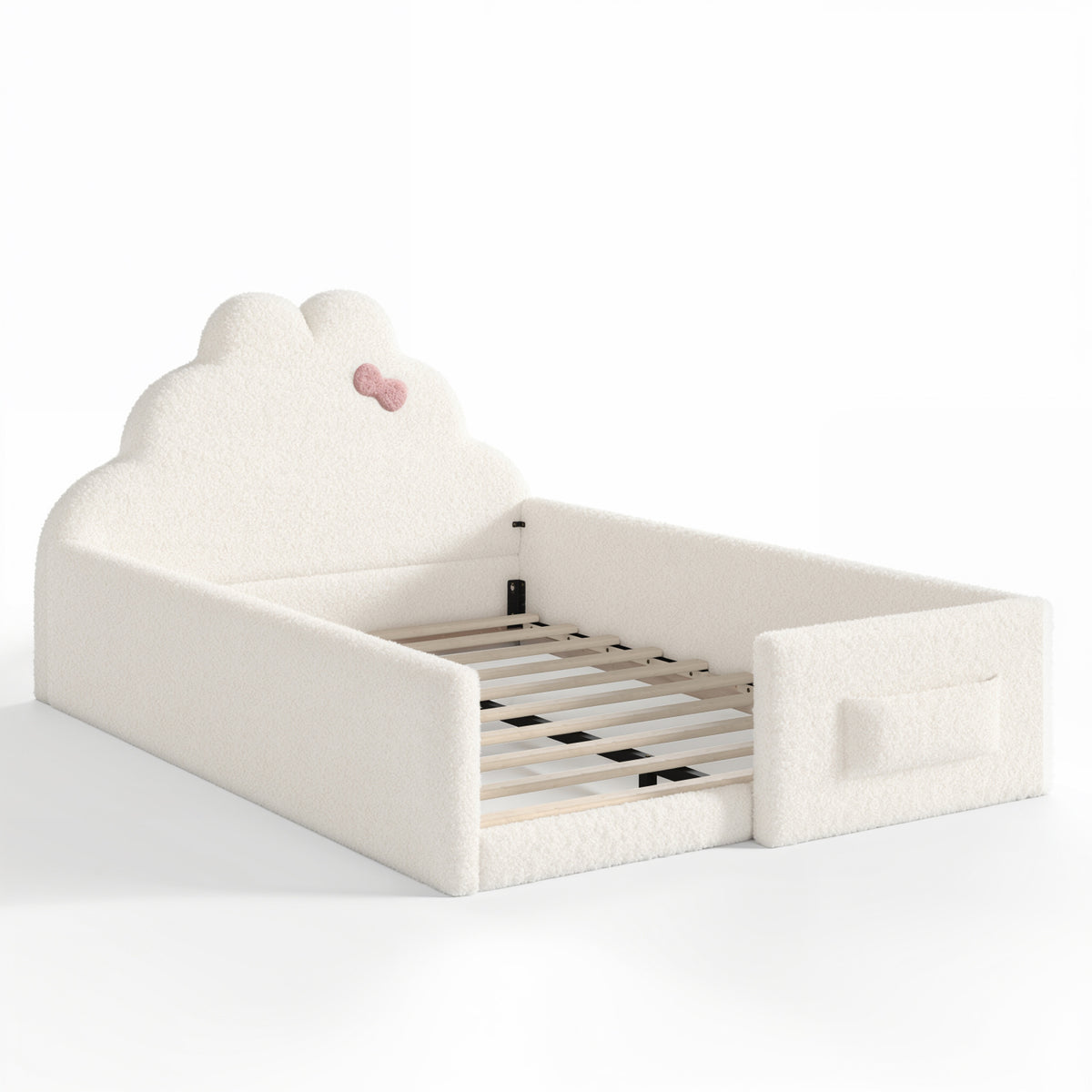 Beige Upholstered Floor Bed | OROA Kids
