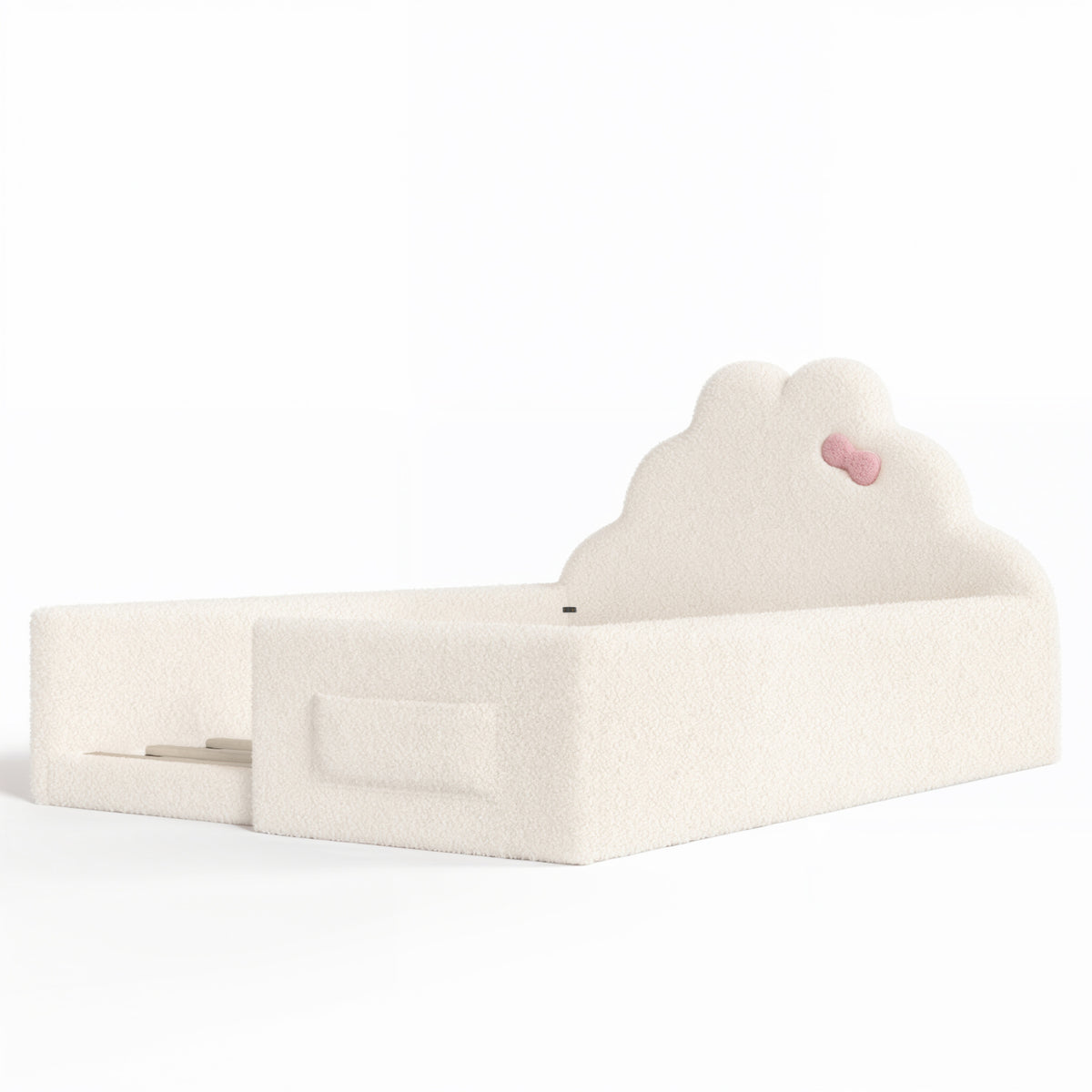 Beige Upholstered Floor Bed | OROA Kids