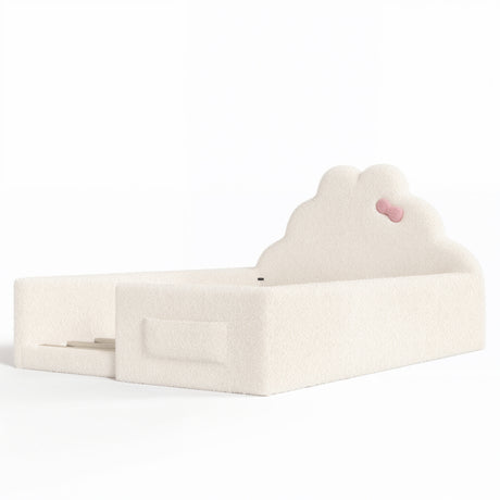 Modern European furniture - Beige Upholstered Floor Bed - www.oroa.com