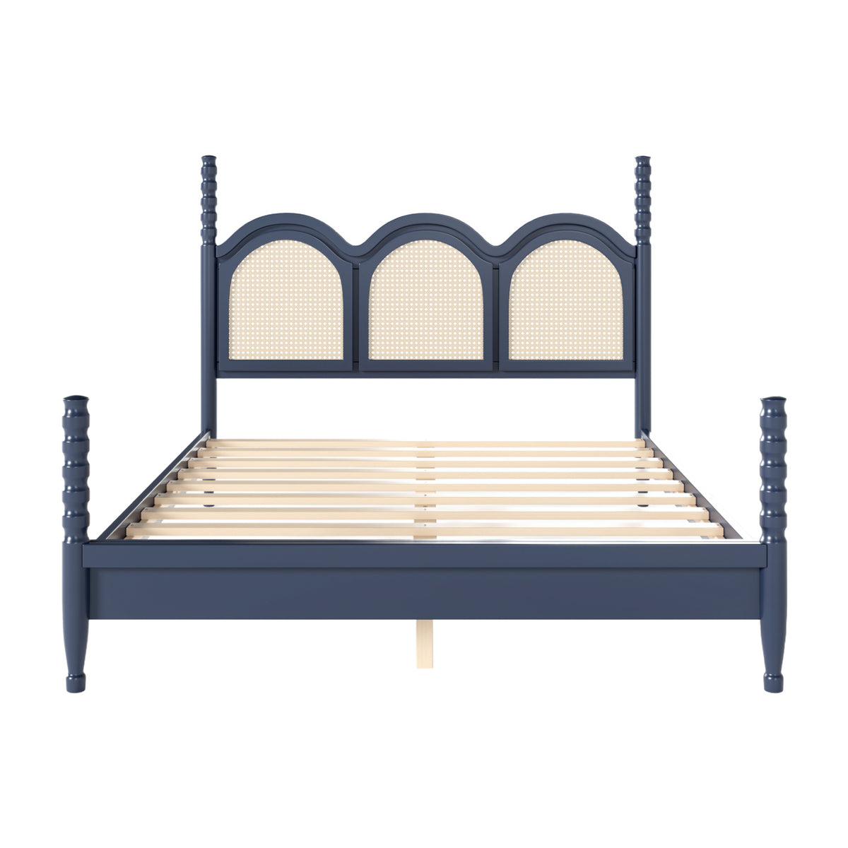 Four Poster Stylish Wooden Frame Queen Bed | OROA