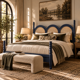 Four Poster Stylish Wooden Frame Queen Bed | OROA
